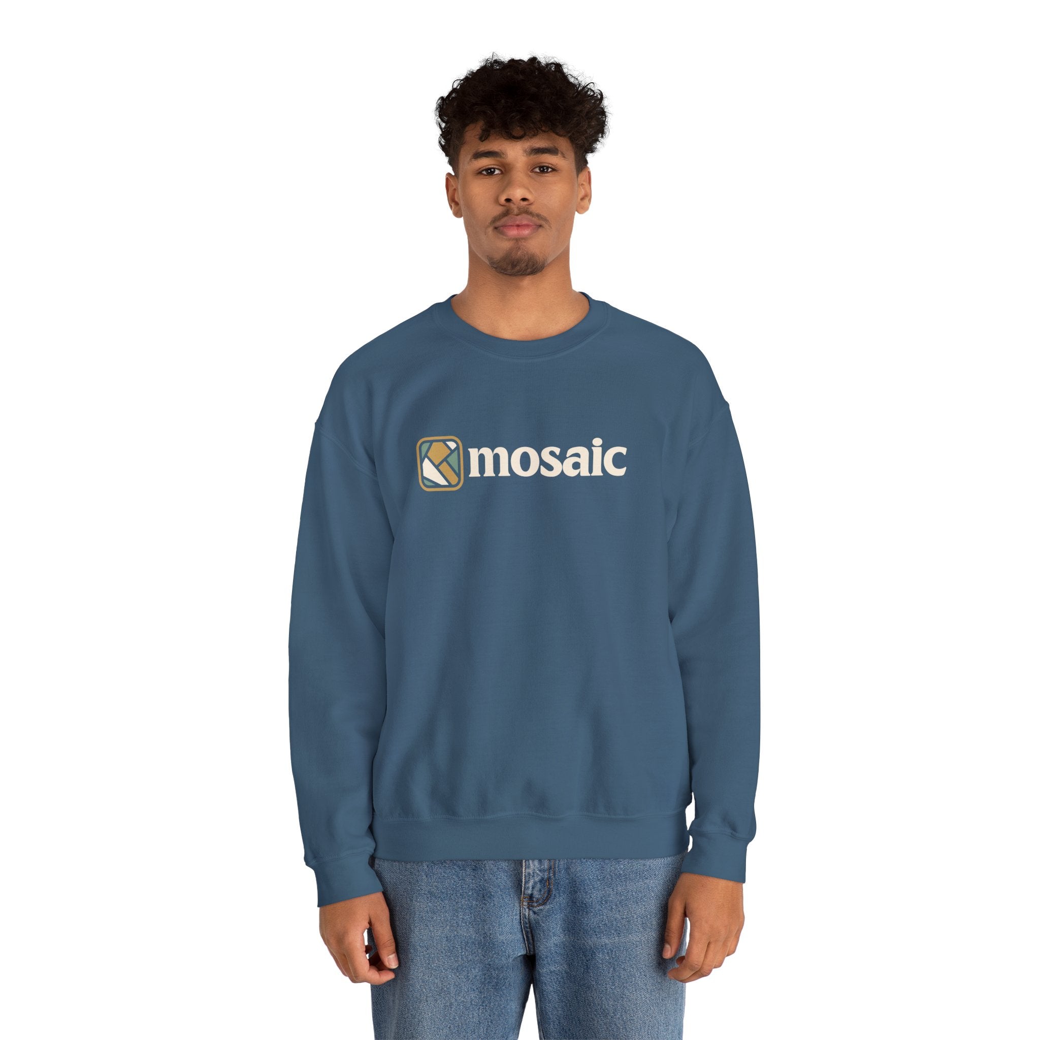 Mosaic Crewneck — Blue